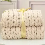 Chunky Hand Knitted Blanket tag1
