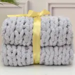 Chunky Hand Knitted Blanket tag1