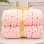 Chunky Hand Knitted Blanket tag1