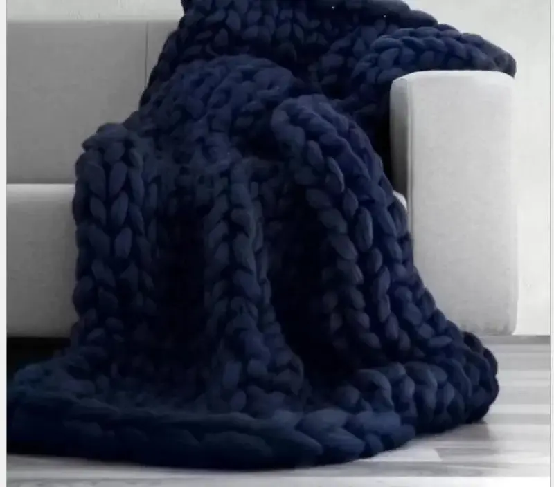 Chunky Knit Blanket Cozy Wool Throw for Every Space