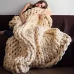 Chunky Knit Blanket Cozy Wool Throw for Every Space