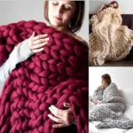 Chunky Merino Knitted Blanket