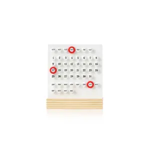 Circle Ornament Wooden Stand Calendar