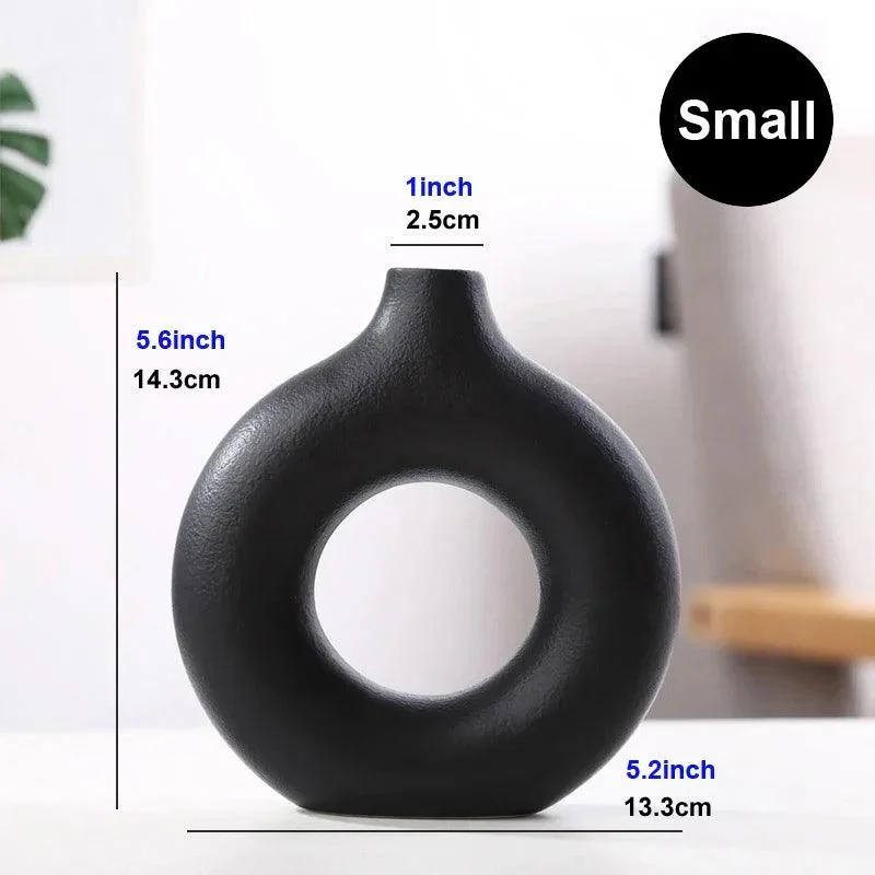 Circular Hollow Ceramic Vase -  - #tag1#