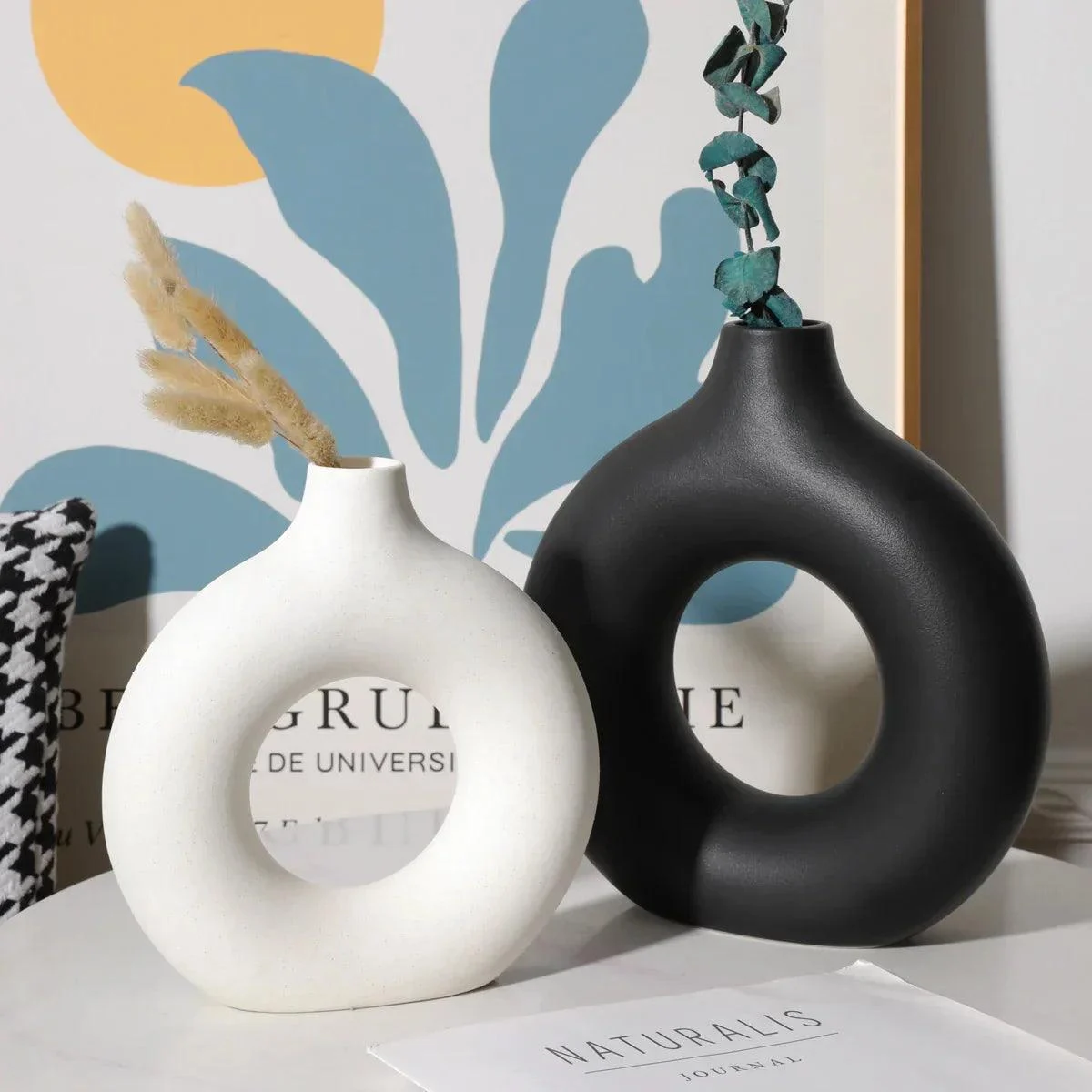 Circular Hollow Ceramic Vase -  - #tag1#