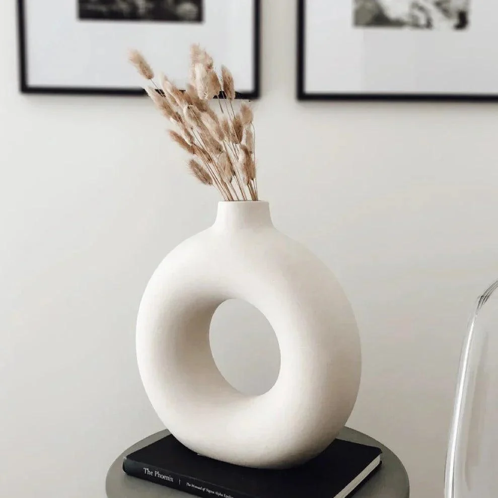 Circular Hollow Ceramic Vase -  - #tag1#
