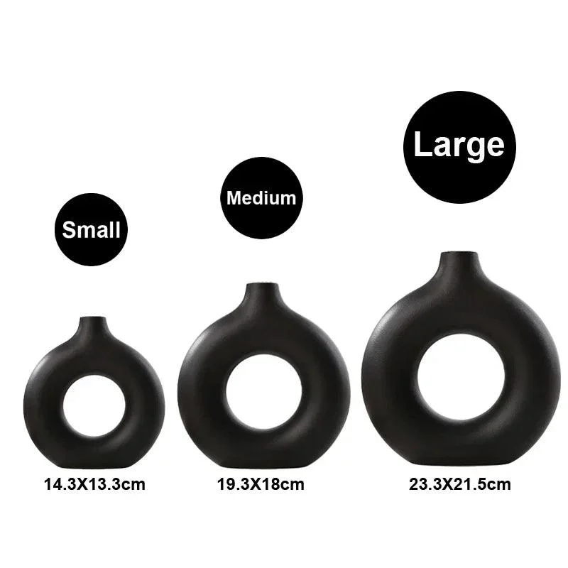 Circular Hollow Ceramic Vase -  - #tag1#