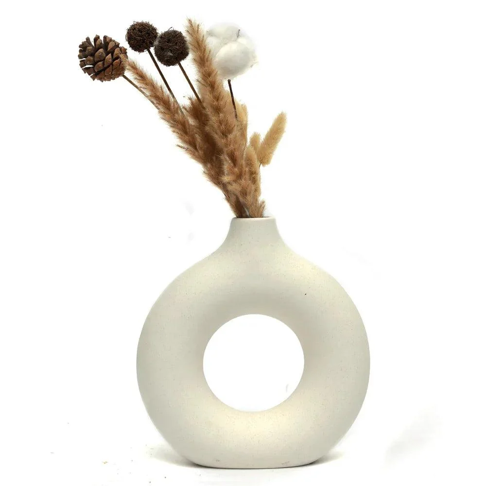 Circular Hollow Ceramic Vase -  - #tag1#