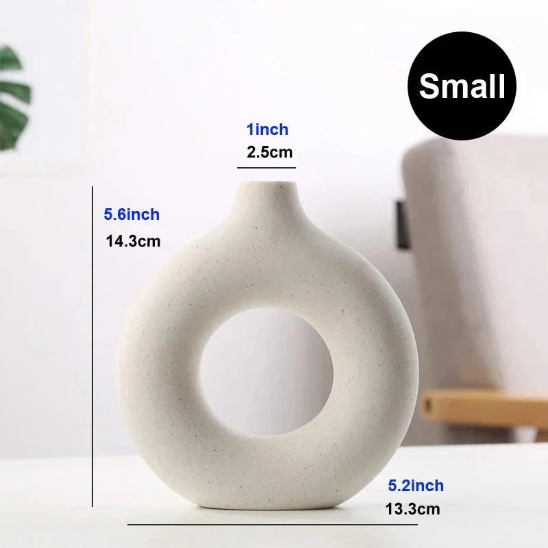 Circular Hollow Ceramic Vase -  - #tag1#