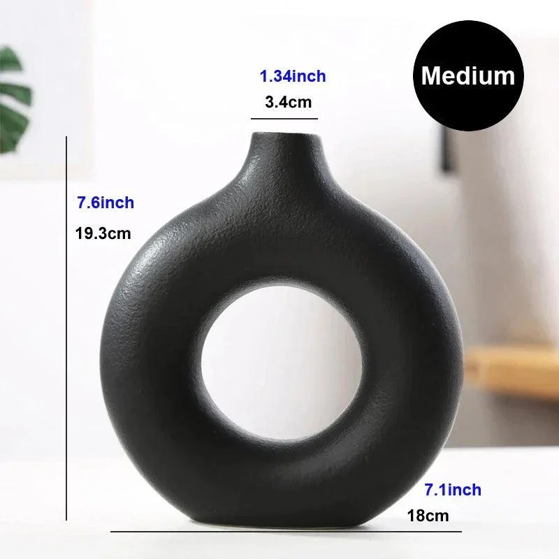 Circular Hollow Ceramic Vase -  - #tag1#