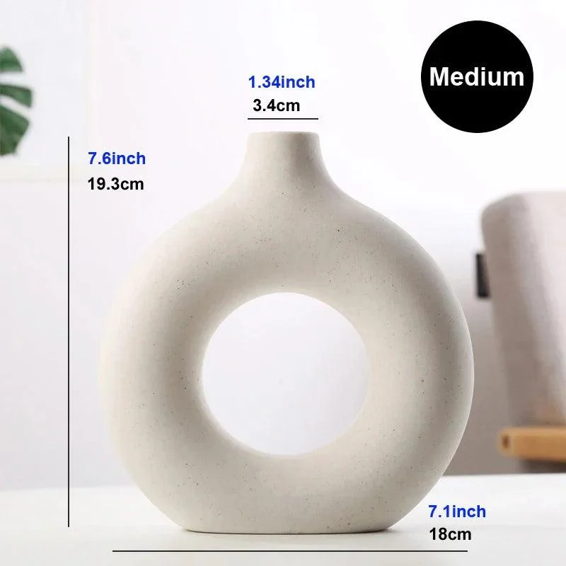 Circular Hollow Ceramic Vase -  - #tag1#
