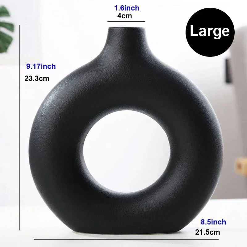 Circular Hollow Ceramic Vase -  - #tag1#