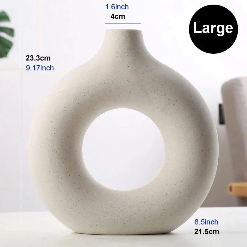 Circular Hollow Ceramic Vase -  - #tag1#