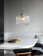 ClaChic_Hanging_Lamp_-_White_Gold_Nordic_Ribbed_Glass_Pendant_Light_-_-_tag1_-4176930 ClaChic Hanging Lamp White Gold Nordic Ribbed Glass Pendant Light tag1