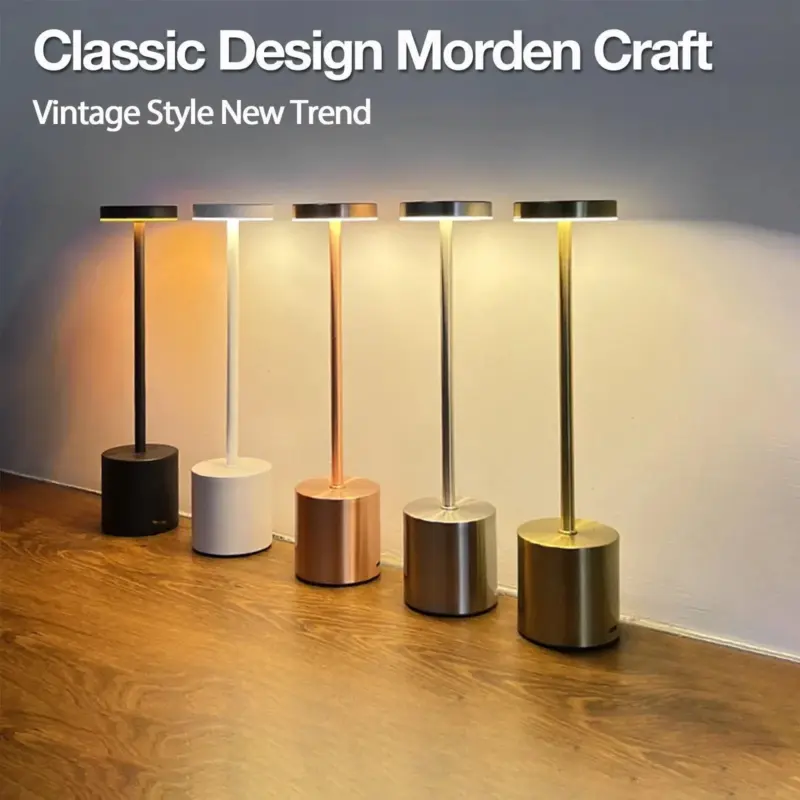 Classic Touch Sensor LED Table Lamp Rechargeable Cordless Desk Lamp 3 Color Adjustable Temperatures Modern Style a640bc6a a34b 4df1 bd53 e229e09eb062