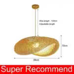 Classic Bamboo Chandelier Handmade Rattan Pendant Light