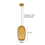 Classic Bamboo Chandelier Handmade Rattan Pendant Light