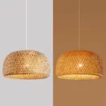 Classic Bamboo Lighting Chandelier Hanging Handmade Rattan Bed Room Decor
