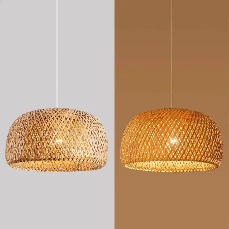 Classic Bamboo Lighting Chandelier Hanging Handmade Rattan Bed Room Decor