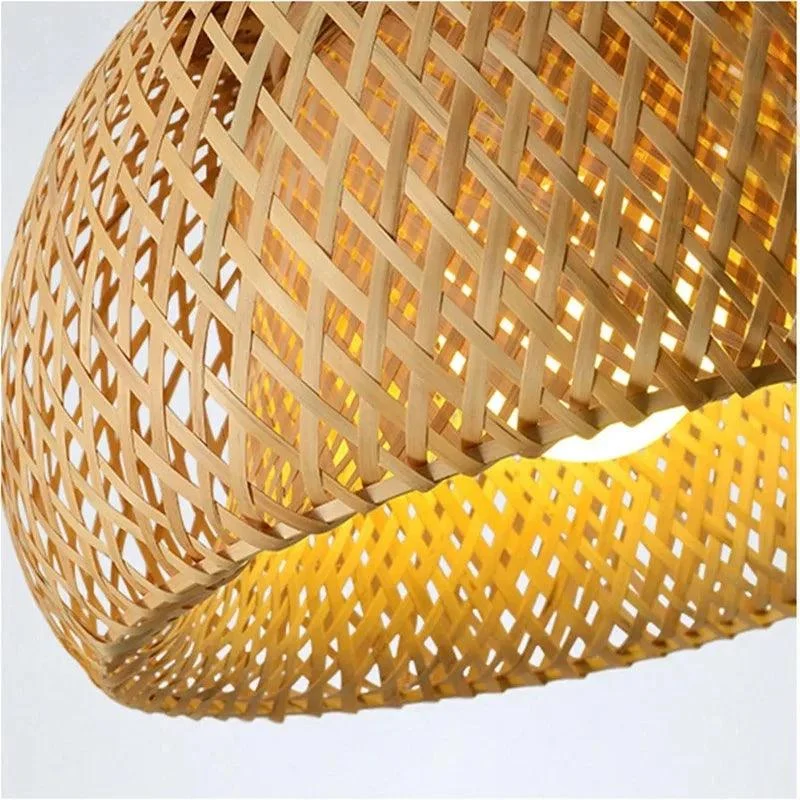Classic Bamboo Lighting Chandelier Hanging Handmade Rattan Bed Room Decor -