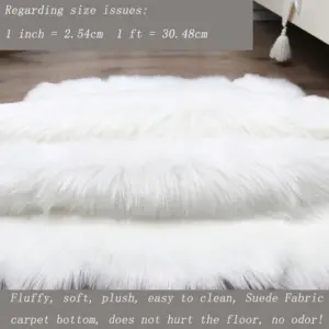 Classic Color Red Black Plush Rugs Long Hair Carpet Mat Floor Living Room