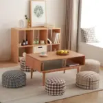 Classic Round Check Pattern Living Room Stool tag1