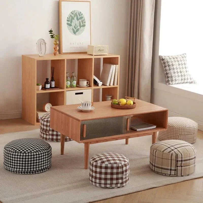 Classic Round Check Pattern Living Room Stool -  - #tag1#