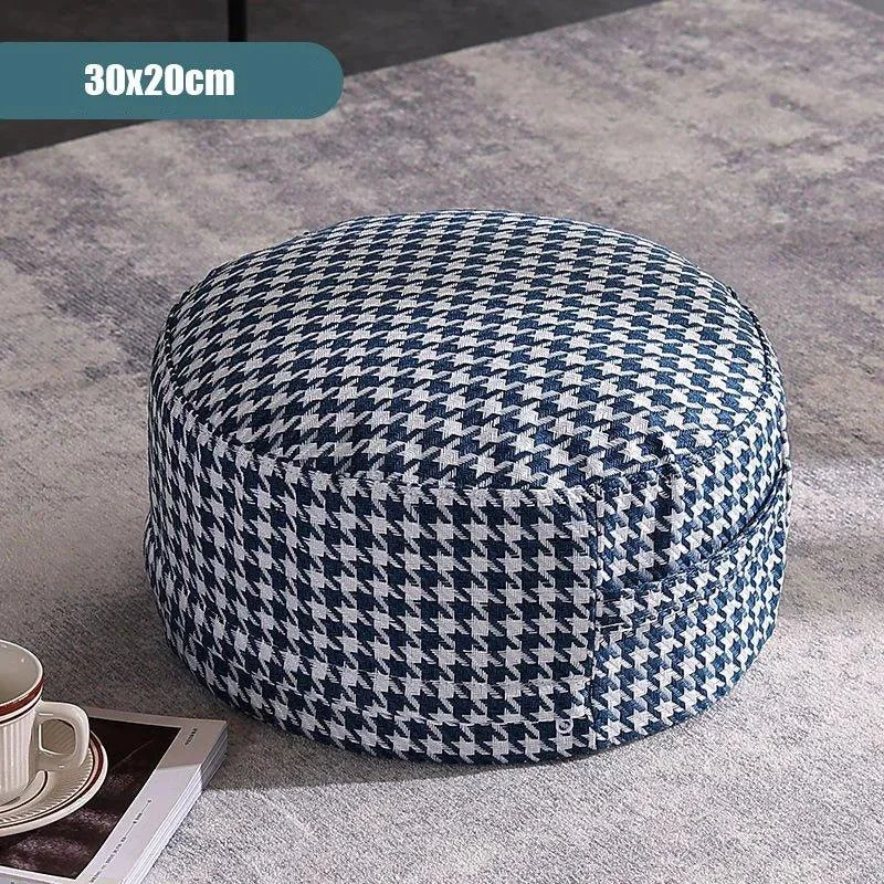 Classic Round Check Pattern Living Room Stool -  - #tag1#