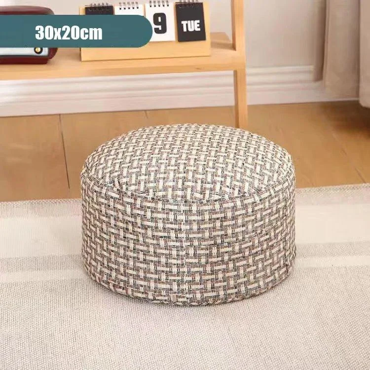 Classic Round Check Pattern Living Room Stool -  - #tag1#