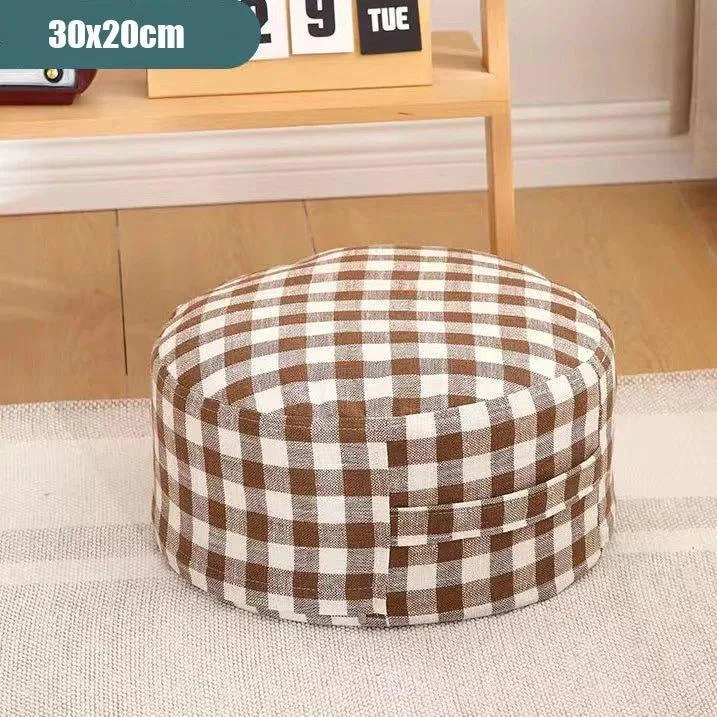 Classic Round Check Pattern Living Room Stool -  - #tag1#