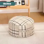 Classic Round Check Pattern Living Room Stool tag1