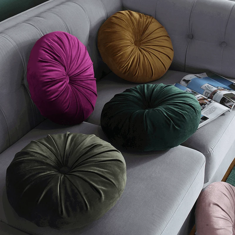 Classic Round Velvet Seat Cushion -  - #tag1#
