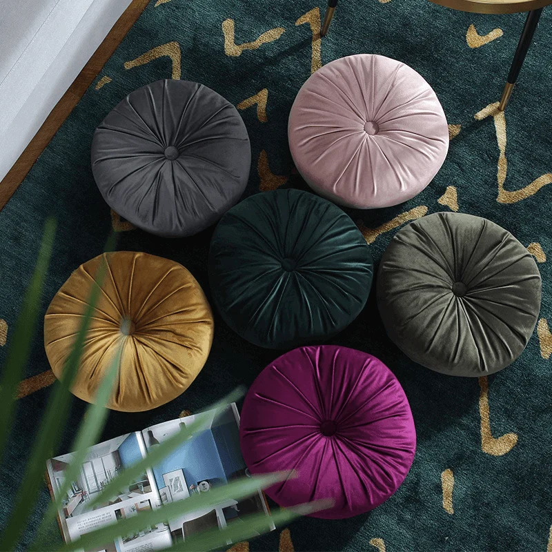 Classic Round Velvet Seat Cushion -  - #tag1#