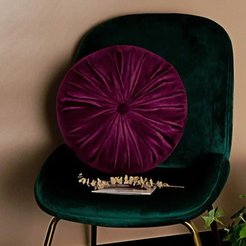 Classic Round Velvet Seat Cushion tag1