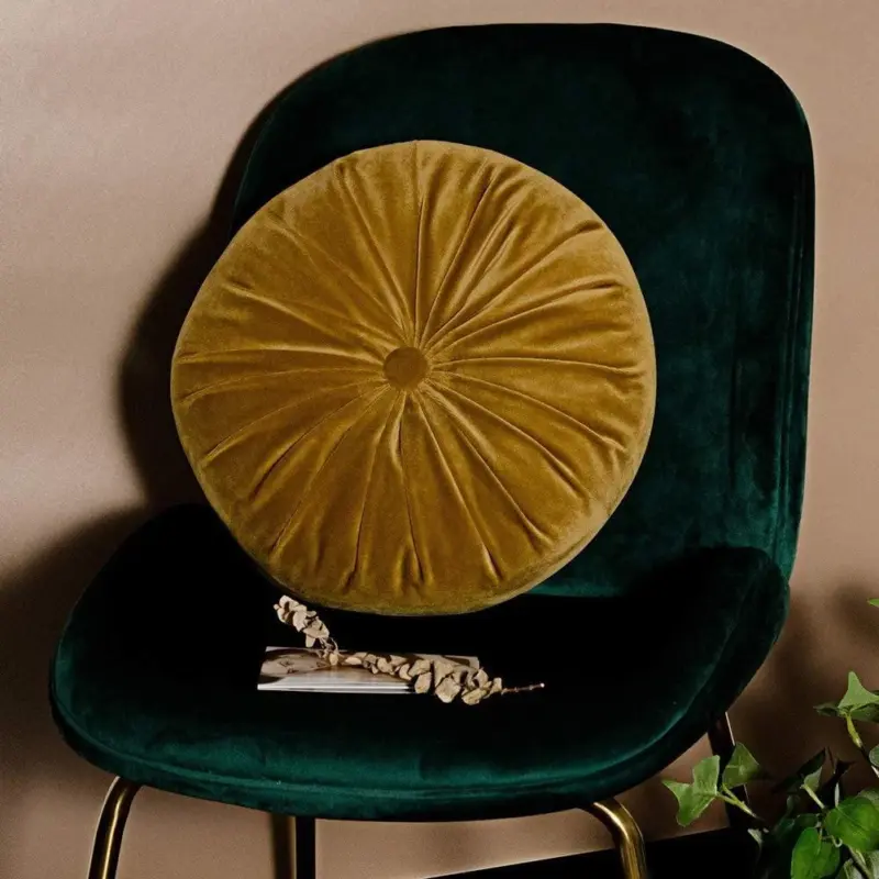 Classic Round Velvet Seat Cushion tag1