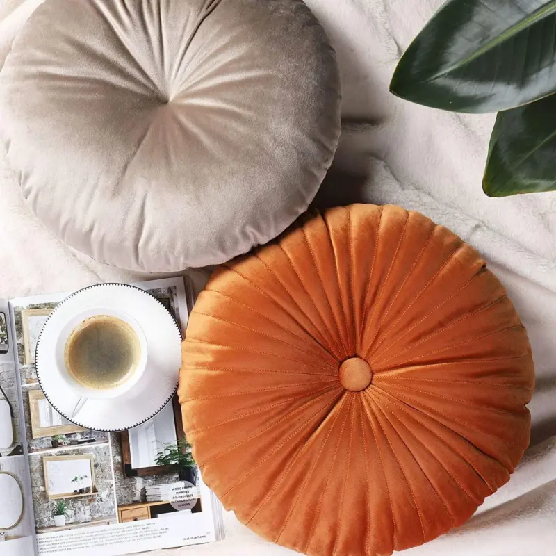 Classic Round Velvet Seat Cushion tag1