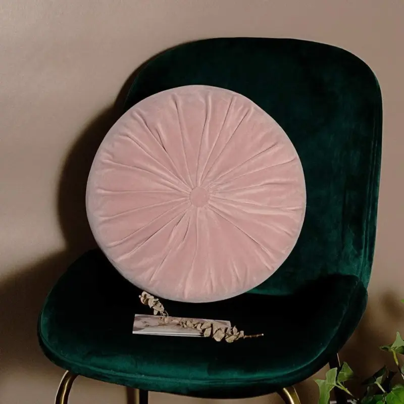 Classic Round Velvet Seat Cushion tag1