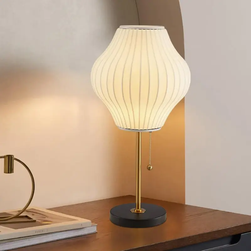 Classic Silk White Night Lamp for Bedroom tag1
