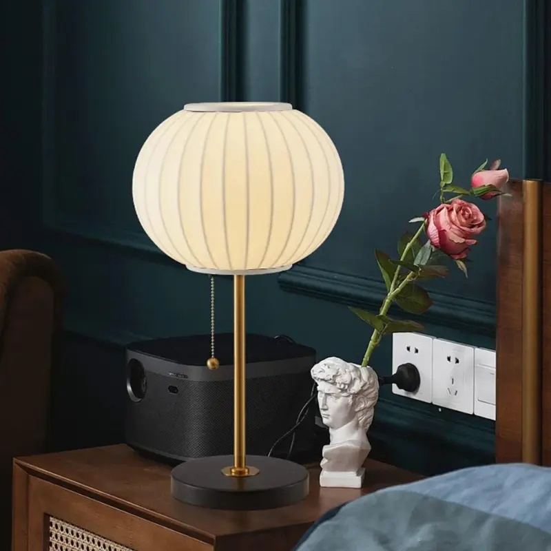 Classic Silk White Night Lamp for Bedroom tag1
