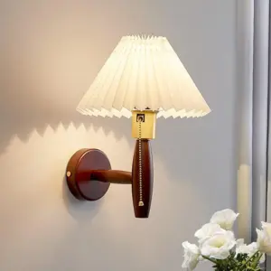 Classic Walnut Folding Shade Wall Lamp
