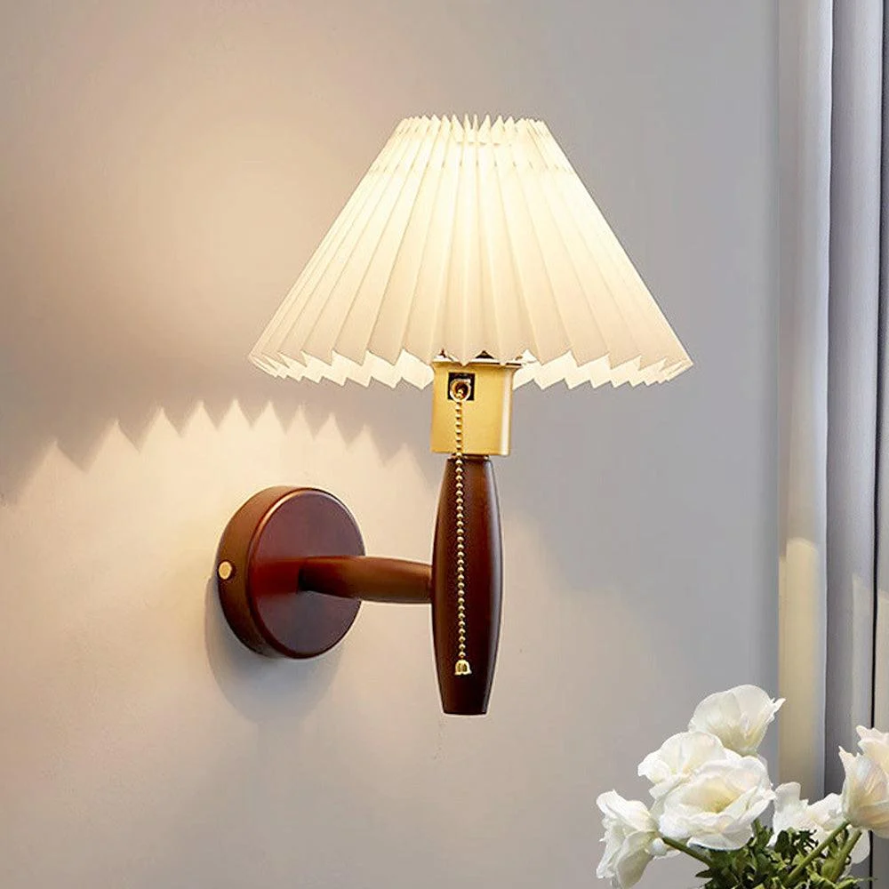 Classic Walnut Folding Shade Wall Lamp -  - #tag1#