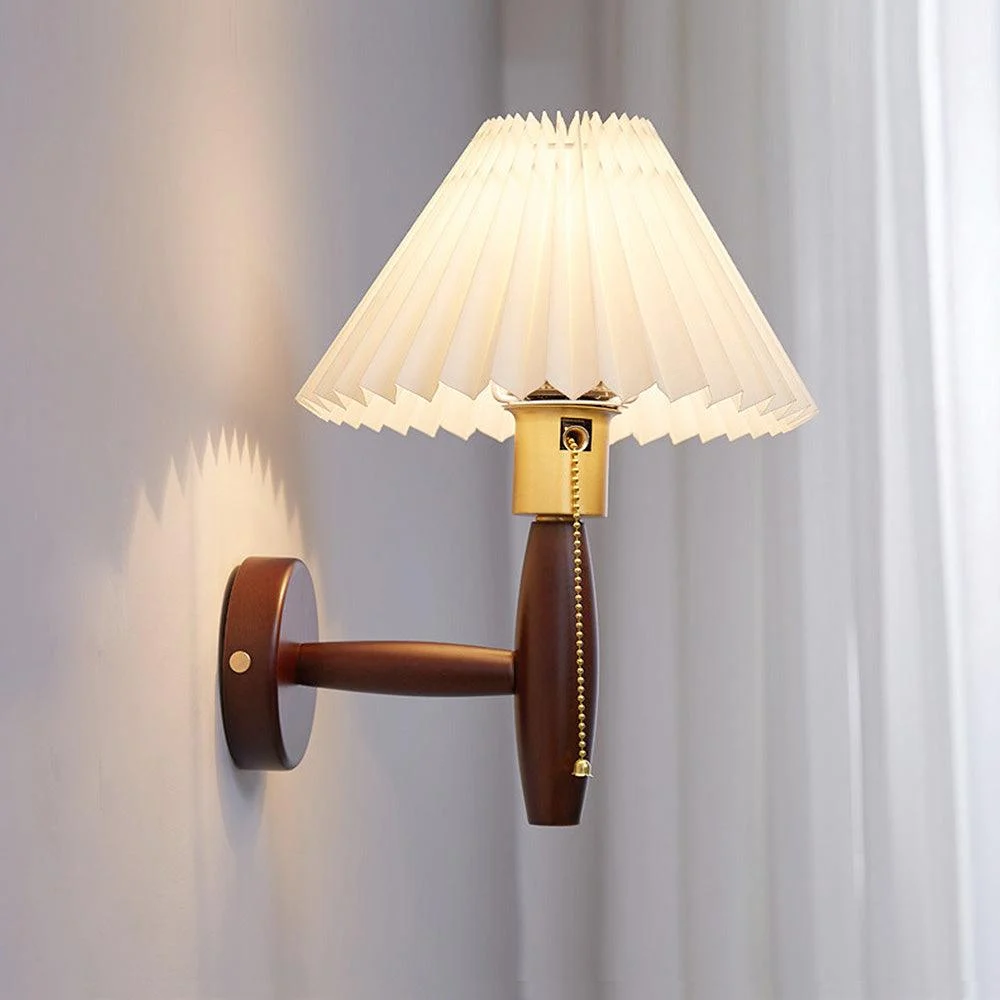 Classic Walnut Folding Shade Wall Lamp -  - #tag1#