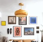 Classic Yellow Vintage Ceiling Light Retro Semi Flush Mount Lights tag1