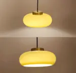 Classic Yellow Vintage Ceiling Light Retro Semi Flush Mount Lights tag1
