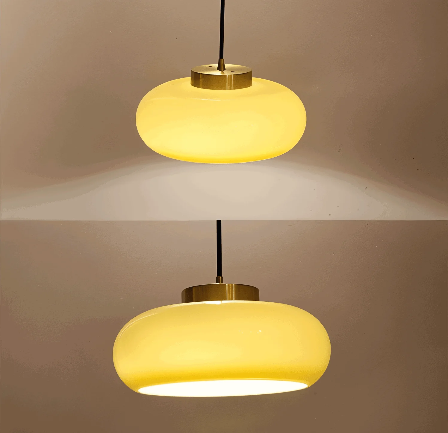 Classic Yellow Vintage Ceiling Light - Retro Semi Flush Mount Lights -  - #tag1#