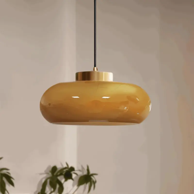 Classic Yellow Vintage Ceiling Light Retro Semi Flush Mount Lights tag1