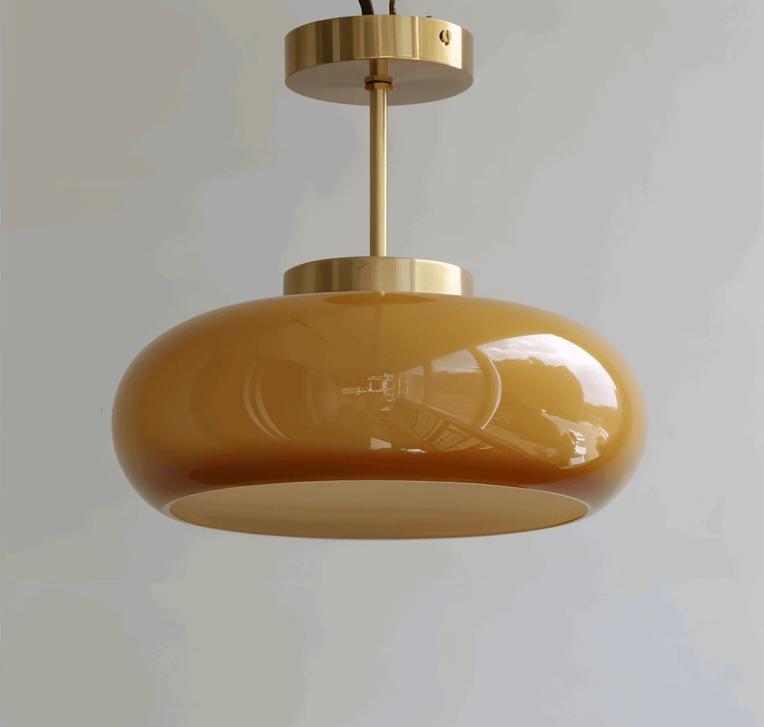 Classic Yellow Vintage Ceiling Light - Retro Semi Flush Mount Lights -  - #tag1#