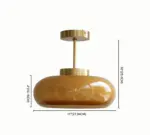 Classic Yellow Vintage Ceiling Light Retro Semi Flush Mount Lights tag1