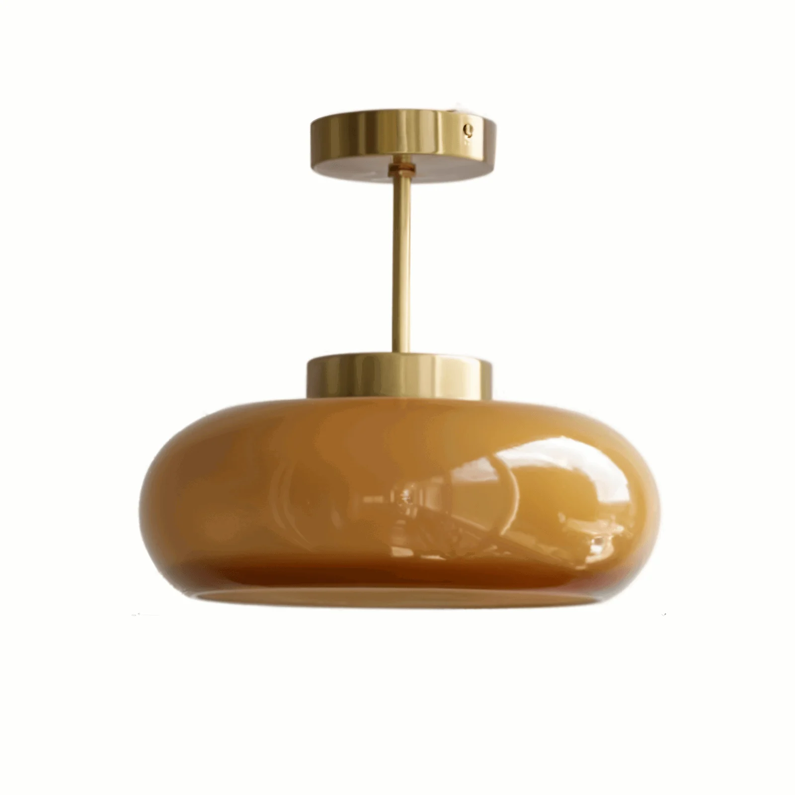 Classic Yellow Vintage Ceiling Light - Retro Semi Flush Mount Lights -  - #tag1#