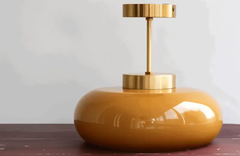 Classic Yellow Vintage Ceiling Light Retro Semi Flush Mount Lights tag1